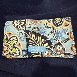 Vera Bradley Blue and Brown Floral Clutch